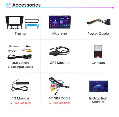 Ekran Junsun Carplay / Android Auto BMW E9x